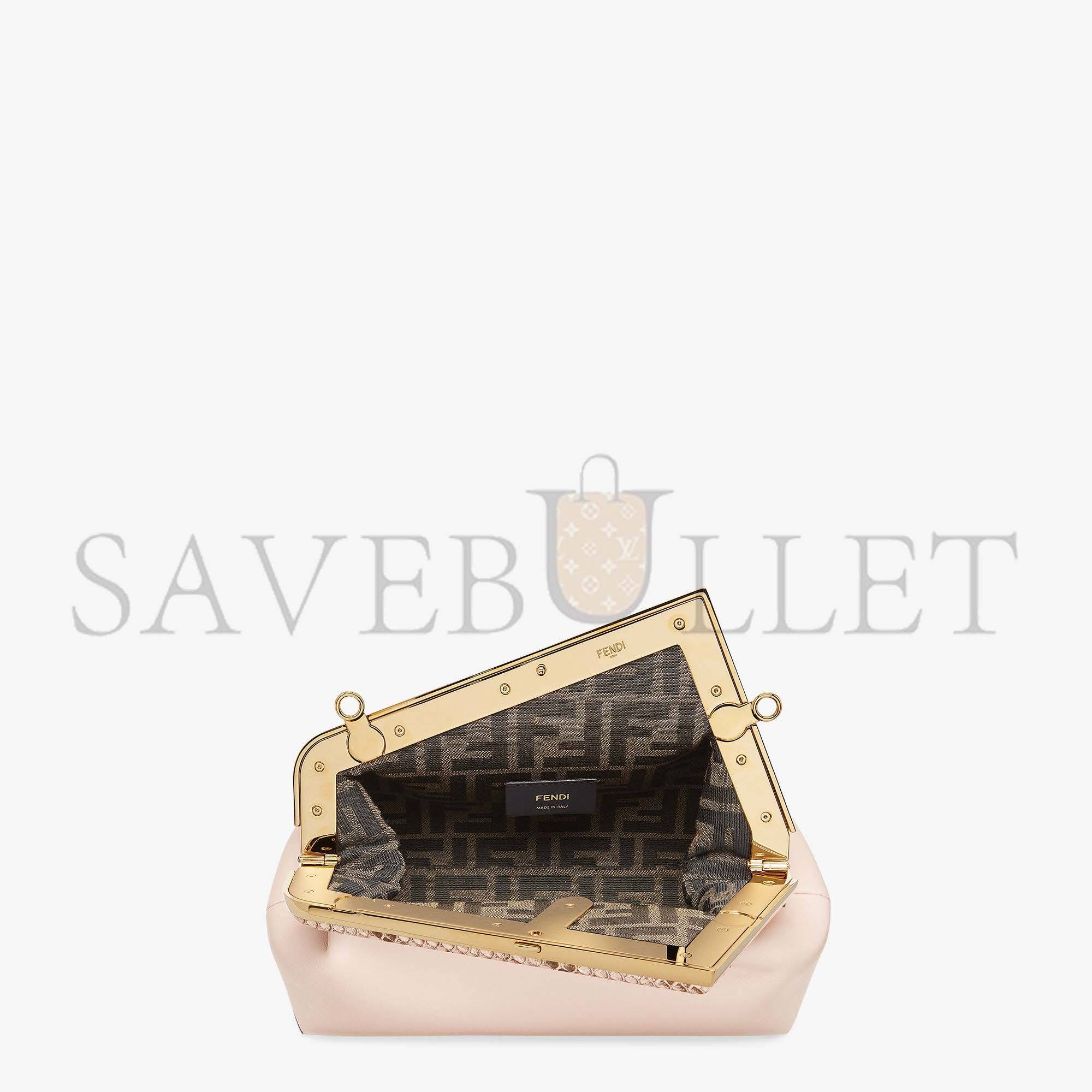 FENDI FIRST SMALL - PINK LEATHER AND PYTHON LEATHER BAG 8BP129AKKUF1HOQ (26*18*9.5cm) FENDI FIRST SMALL - PINK LEATHER AND PYTHON LEATHER BAG 8BP129AKKUF1HOQ (26*18*9.5cm)
