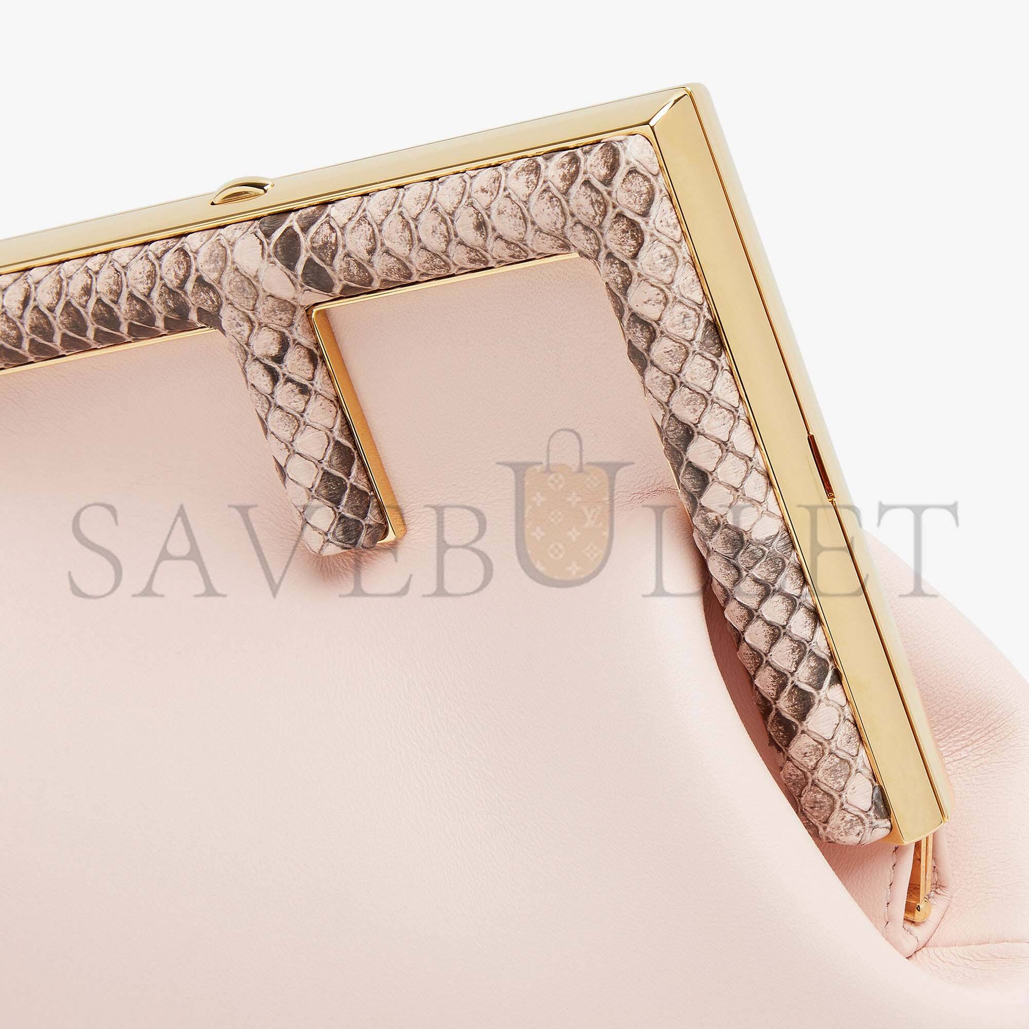 FENDI FIRST SMALL - PINK LEATHER AND PYTHON LEATHER BAG 8BP129AKKUF1HOQ (26*18*9.5cm) FENDI FIRST SMALL - PINK LEATHER AND PYTHON LEATHER BAG 8BP129AKKUF1HOQ (26*18*9.5cm)