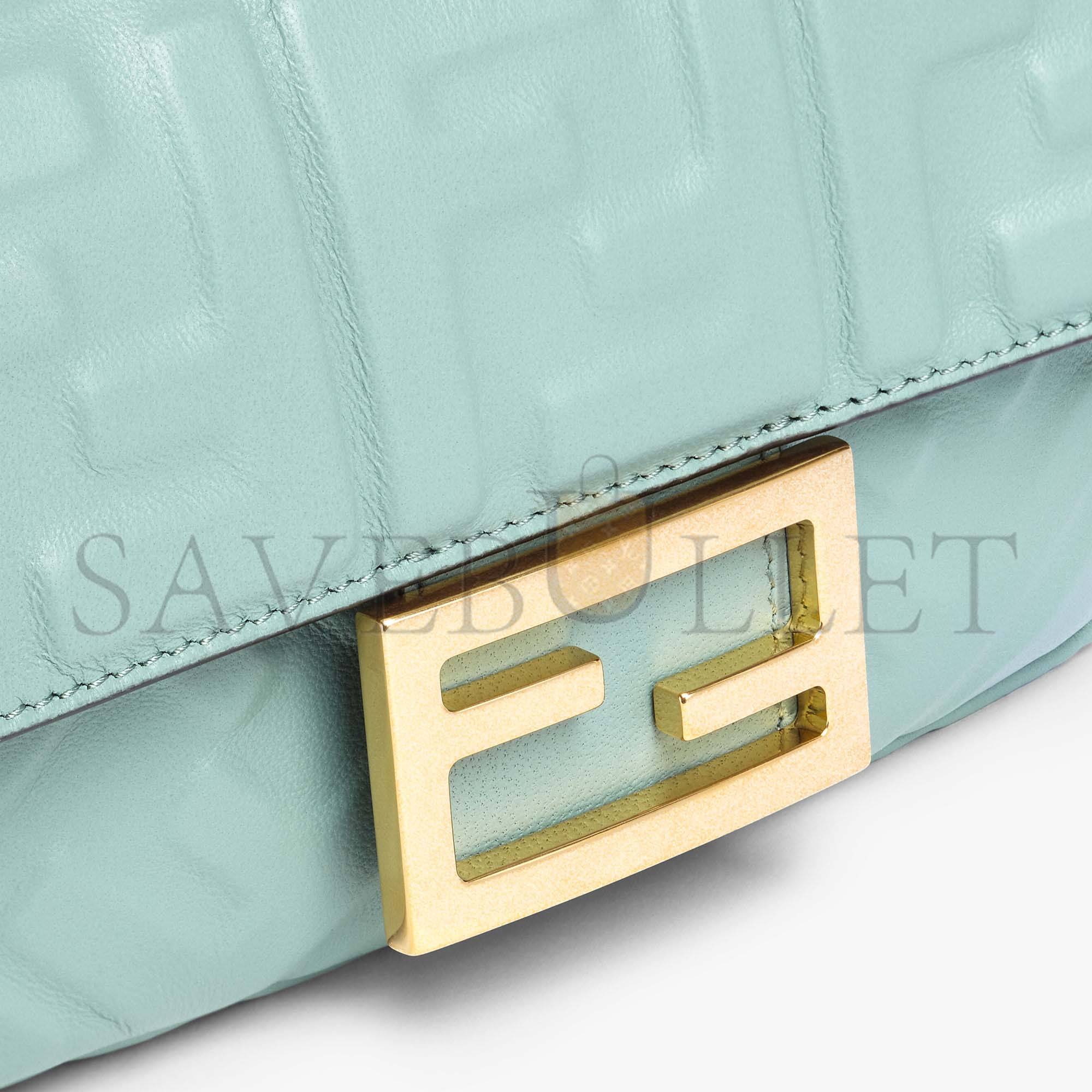 FENDI BAGUETTE MINI - MINT GREEN NAPPA LEATHER BAG 8BS017A72VF1IV6 (19*11.5*4cm) FENDI BAGUETTE MINI - MINT GREEN NAPPA LEATHER BAG 8BS017A72VF1IV6 (19*11.5*4cm)