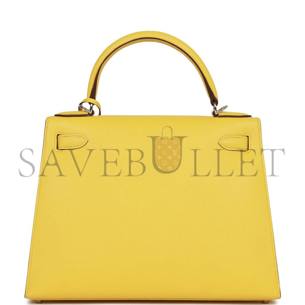 HERMES KELLY SELLIER 28 JAUNE DE NAPLES EPSOM PALLADIUM HARDWARE (28*22*10cm) HERMES KELLY SELLIER 28 JAUNE DE NAPLES EPSOM PALLADIUM HARDWARE (28*22*10cm)
