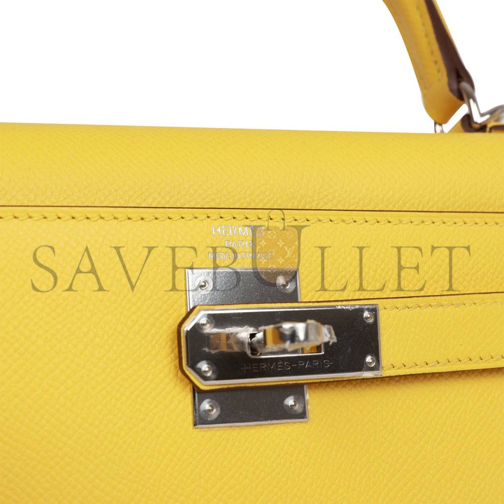 HERMES KELLY SELLIER 28 JAUNE DE NAPLES EPSOM PALLADIUM HARDWARE (28*22*10cm) HERMES KELLY SELLIER 28 JAUNE DE NAPLES EPSOM PALLADIUM HARDWARE (28*22*10cm)