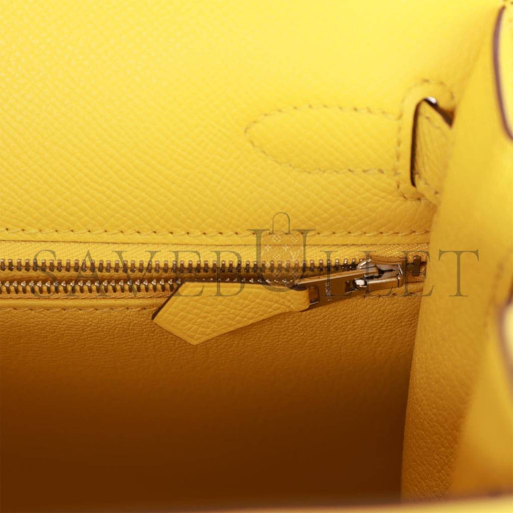 HERMES KELLY SELLIER 28 JAUNE DE NAPLES EPSOM PALLADIUM HARDWARE (28*22*10cm) HERMES KELLY SELLIER 28 JAUNE DE NAPLES EPSOM PALLADIUM HARDWARE (28*22*10cm)