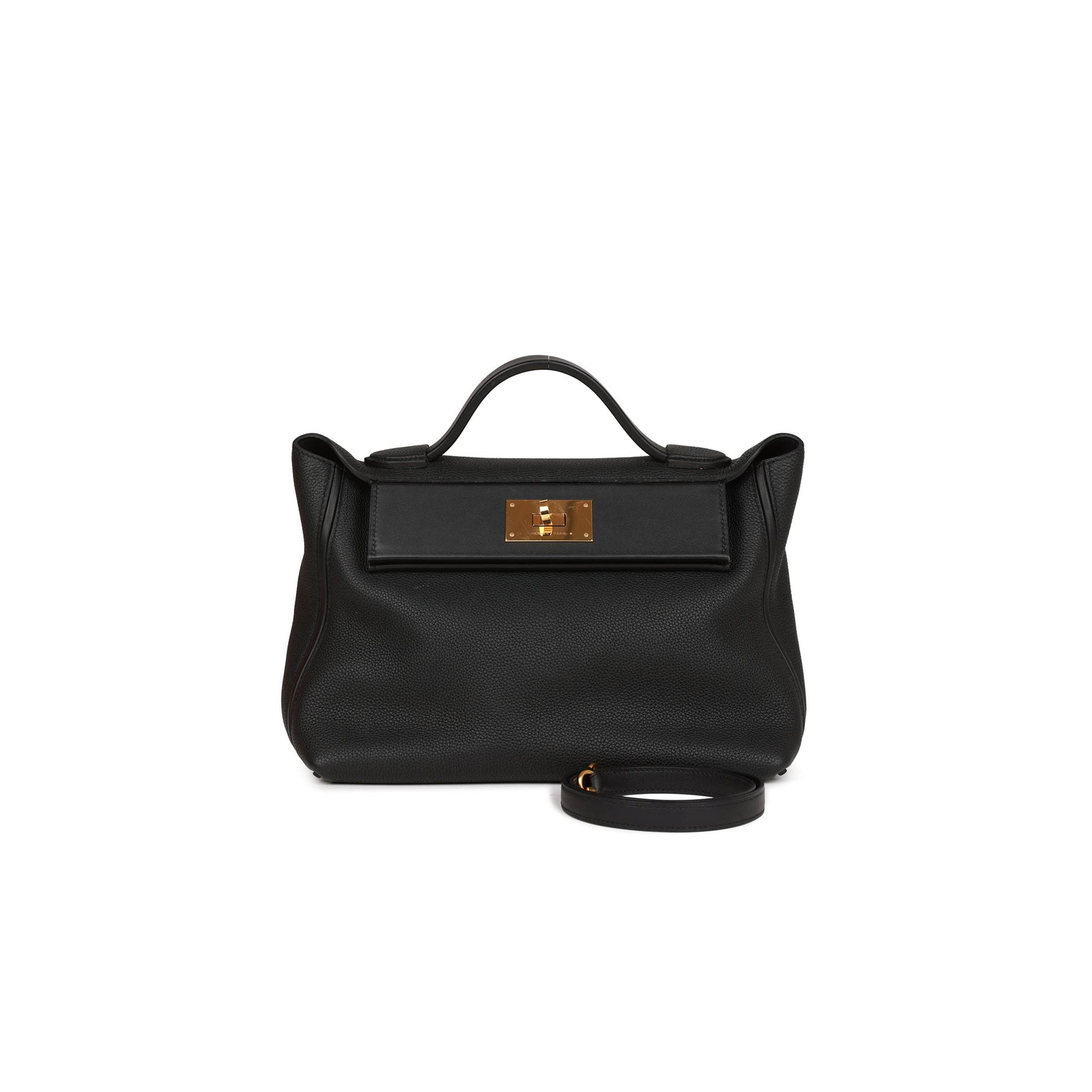 HERMES 2424 BAG 29 BLACK TOGO AND SWIFT GOLD HARDWARE (29*24*15cm) HERMES 2424 BAG 29 BLACK TOGO AND SWIFT GOLD HARDWARE (29*24*15cm)