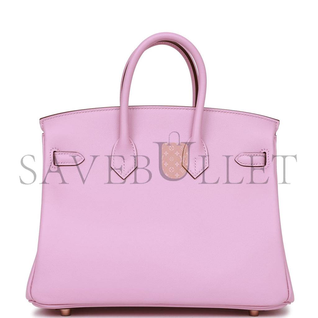 HERMES BIRKIN 25 MAUVE SYLVESTRE SWIFT ROSE GOLD HARDWARE HANDMADE (25cm) HERMES BIRKIN 25 MAUVE SYLVESTRE SWIFT ROSE GOLD HARDWARE HANDMADE (25cm)