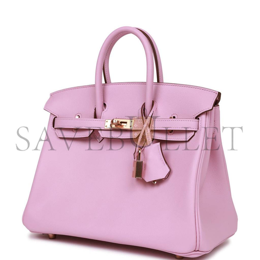 HERMES BIRKIN 25 MAUVE SYLVESTRE SWIFT ROSE GOLD HARDWARE HANDMADE (25cm) HERMES BIRKIN 25 MAUVE SYLVESTRE SWIFT ROSE GOLD HARDWARE HANDMADE (25cm)