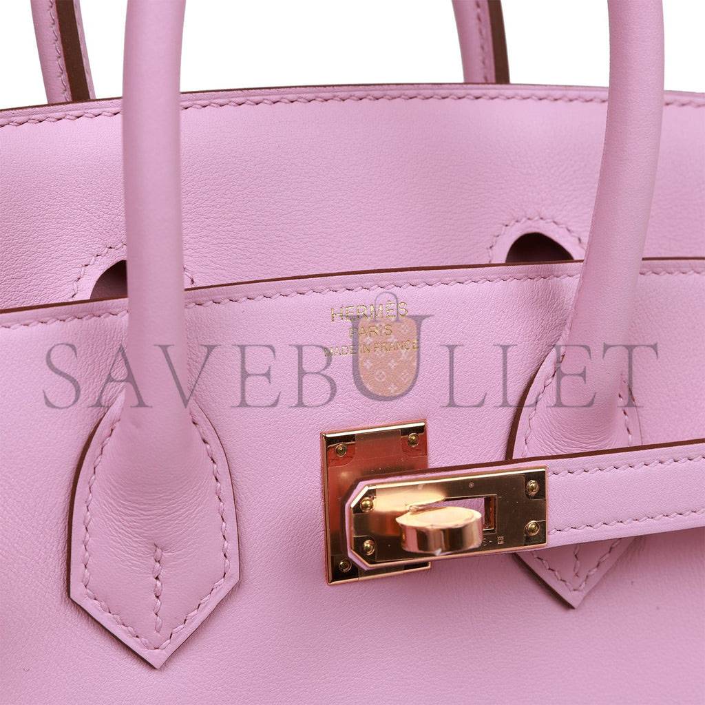 HERMES BIRKIN 25 MAUVE SYLVESTRE SWIFT ROSE GOLD HARDWARE HANDMADE (25cm) HERMES BIRKIN 25 MAUVE SYLVESTRE SWIFT ROSE GOLD HARDWARE HANDMADE (25cm)