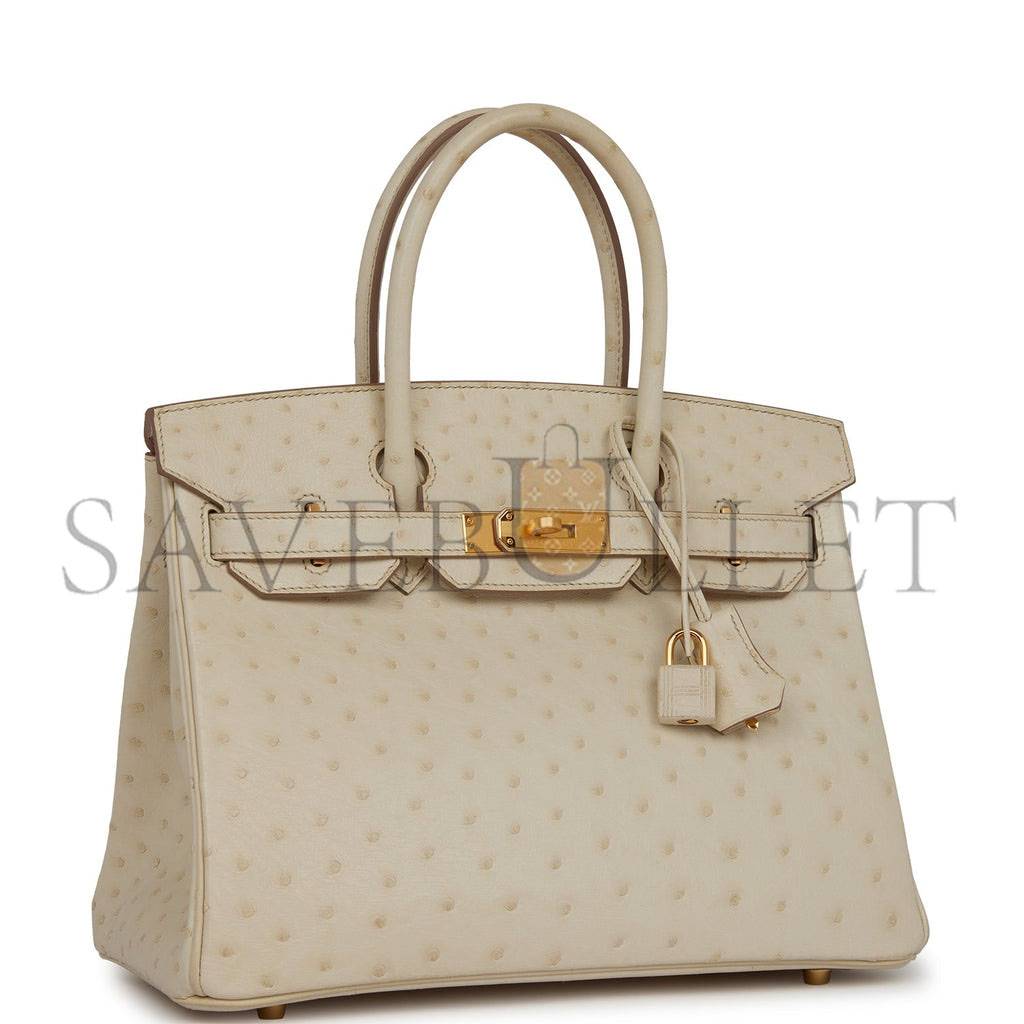 HERMES BIRKIN 30 BETON OSTRICH GOLD HARDWARE (30cm) HERMES BIRKIN 30 BETON OSTRICH GOLD HARDWARE (30cm)