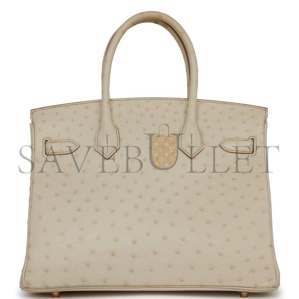 HERMES BIRKIN 30 BETON OSTRICH GOLD HARDWARE (30cm) HERMES BIRKIN 30 BETON OSTRICH GOLD HARDWARE (30cm)