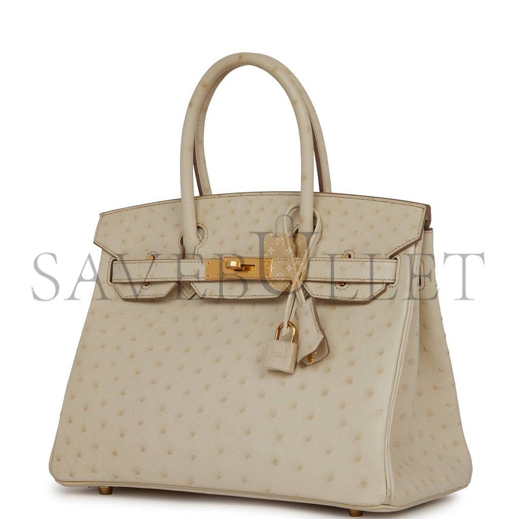HERMES BIRKIN 30 BETON OSTRICH GOLD HARDWARE (30cm) HERMES BIRKIN 30 BETON OSTRICH GOLD HARDWARE (30cm)