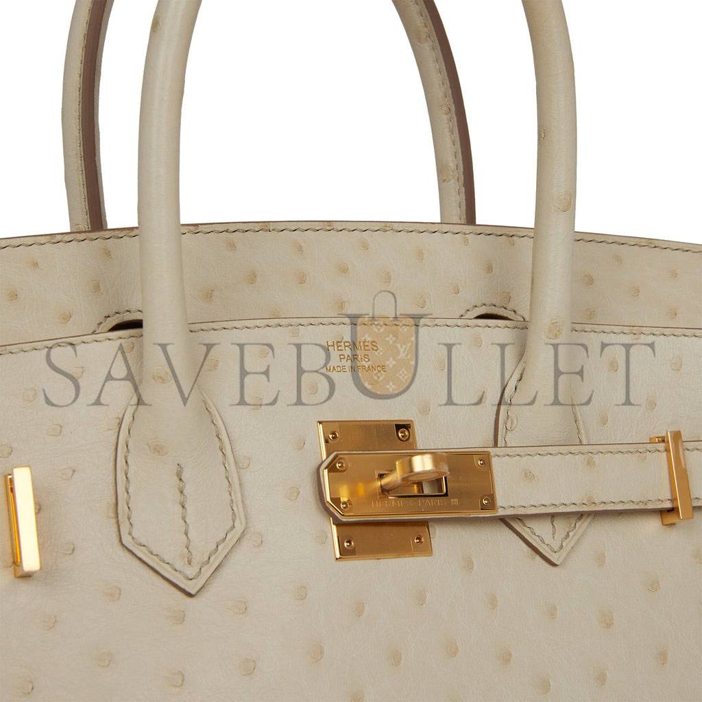 HERMES BIRKIN 30 BETON OSTRICH GOLD HARDWARE (30cm) HERMES BIRKIN 30 BETON OSTRICH GOLD HARDWARE (30cm)