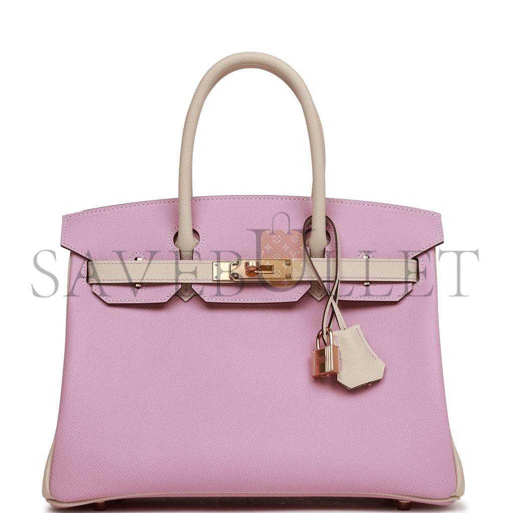HERMES SPECIAL ORDER (HSS) BIRKIN 30 MAUVE SYLVESTRE AND CRAIE EPSOM ROSE GOLD HARDWARE ( 30cm*22*16cm)