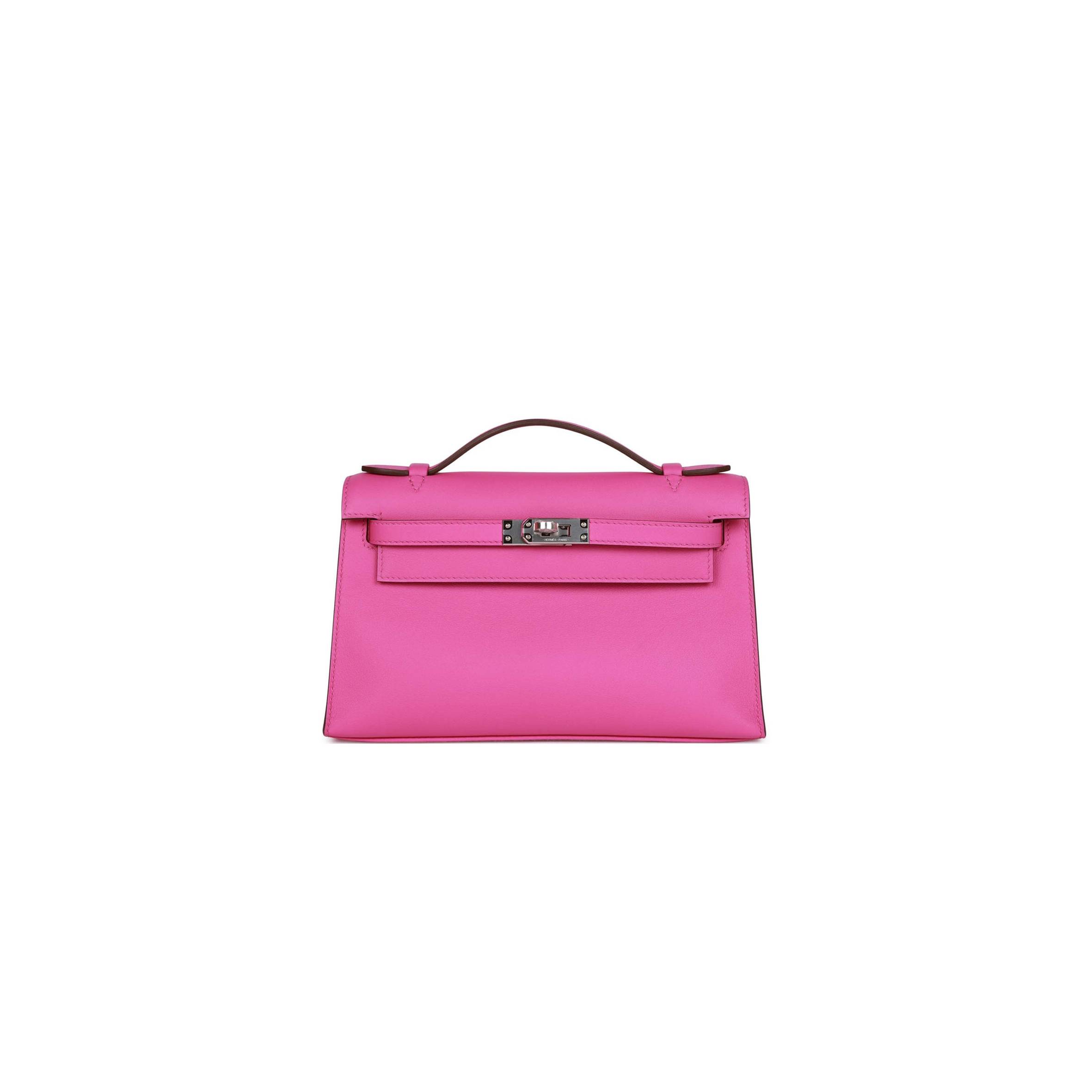 HERMES MINI KELLY POCHETTE MAGNOLIA SWIFT PALLADIUM HARDWARE (22*14*7cm) HERMES MINI KELLY POCHETTE MAGNOLIA SWIFT PALLADIUM HARDWARE (22*14*7cm)