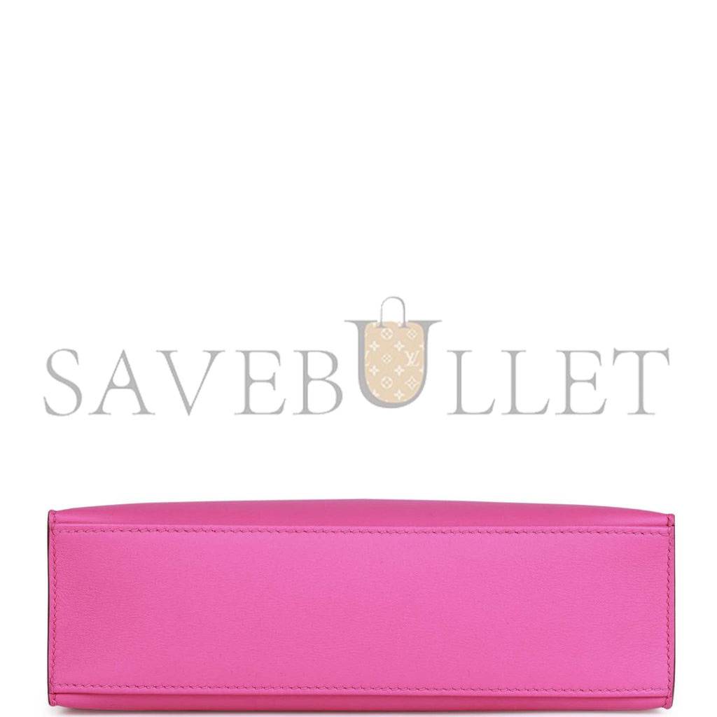 HERMES MINI KELLY POCHETTE MAGNOLIA SWIFT PALLADIUM HARDWARE (22*14*7cm) HERMES MINI KELLY POCHETTE MAGNOLIA SWIFT PALLADIUM HARDWARE (22*14*7cm)