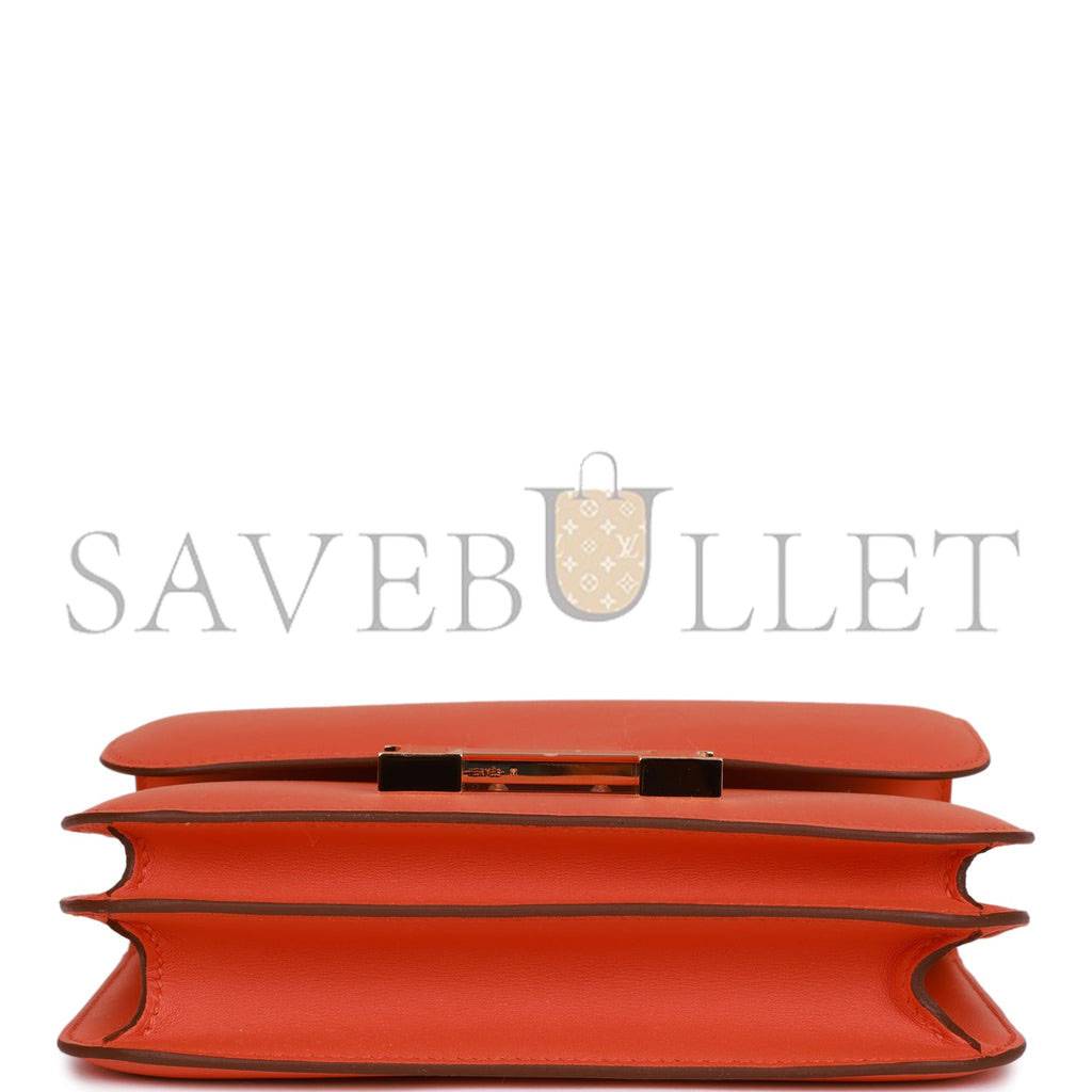 HERMES CONSTANCE 18 ORANGE SWIFT GOLD HARDWARE 39867983593566 (18cm)