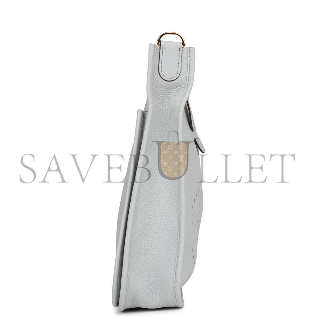 HERMES EVELYNE III PM BLEU LIN CLEMENCE GOLD HARDWARE (29*30*7cm) HERMES EVELYNE III PM BLEU LIN CLEMENCE GOLD HARDWARE (29*30*7cm)