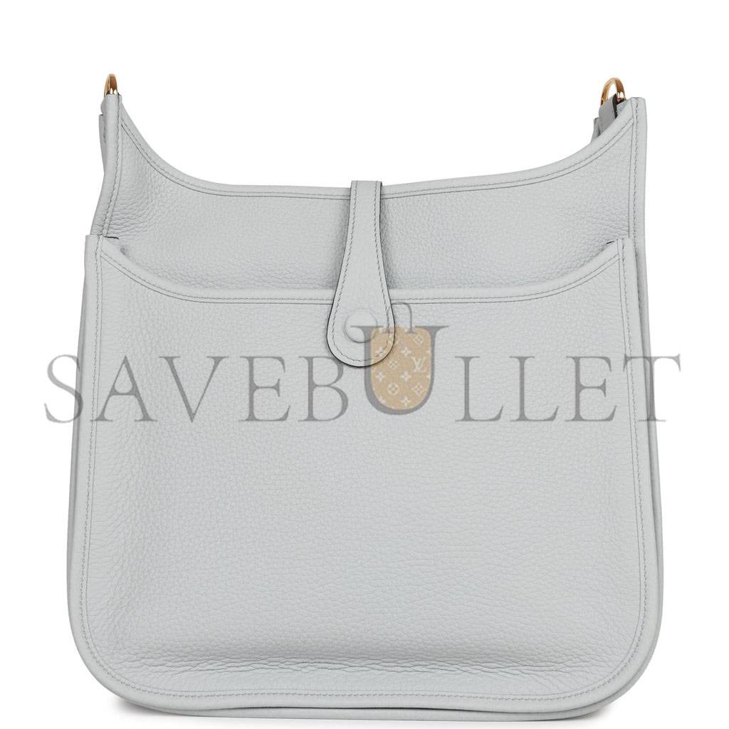 HERMES EVELYNE III PM BLEU LIN CLEMENCE GOLD HARDWARE (29*30*7cm) HERMES EVELYNE III PM BLEU LIN CLEMENCE GOLD HARDWARE (29*30*7cm)