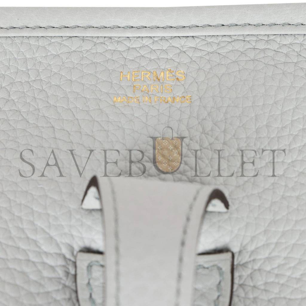 HERMES EVELYNE III PM BLEU LIN CLEMENCE GOLD HARDWARE (29*30*7cm) HERMES EVELYNE III PM BLEU LIN CLEMENCE GOLD HARDWARE (29*30*7cm)