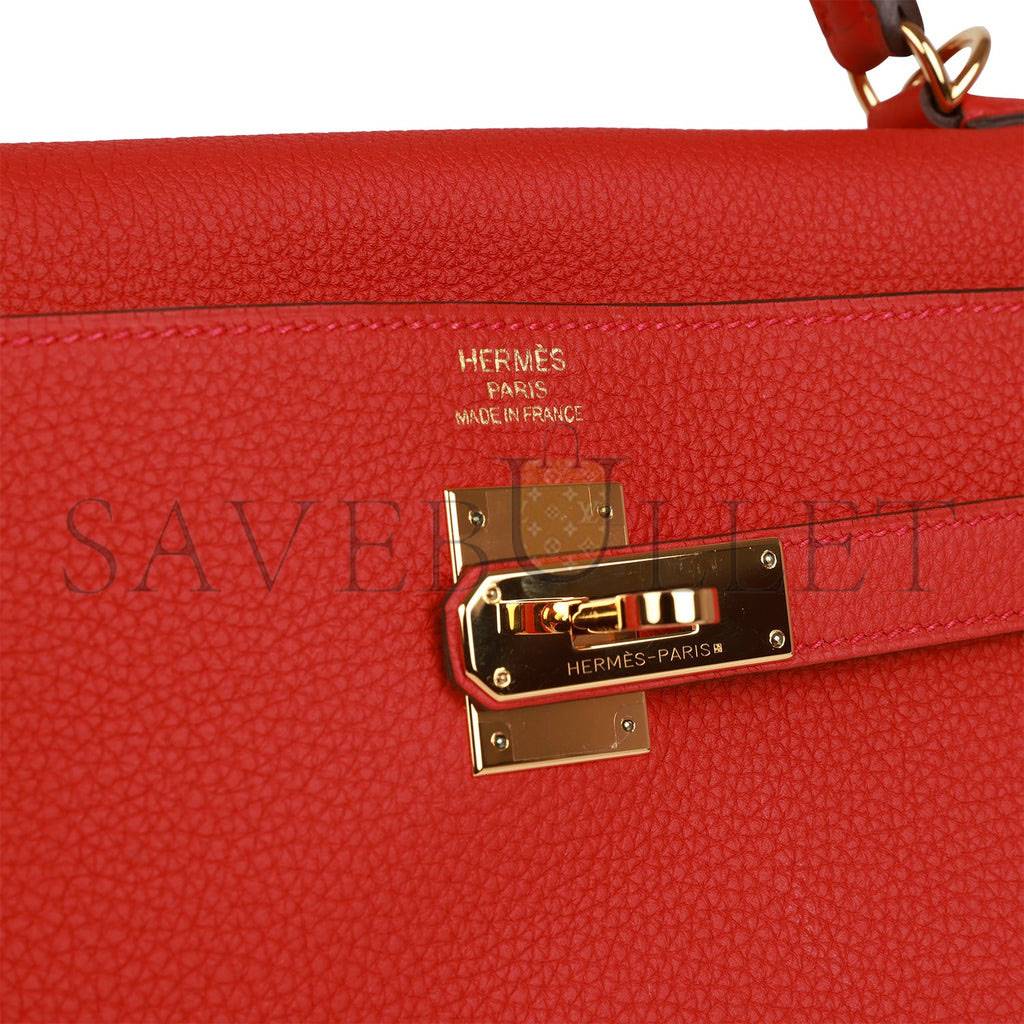 HERMES KELLY RETOURNE 35 GERANIUM TOGO GOLD HARDWARE(35*24*12cm) HERMES KELLY RETOURNE 35 GERANIUM TOGO GOLD HARDWARE(35*24*12cm)