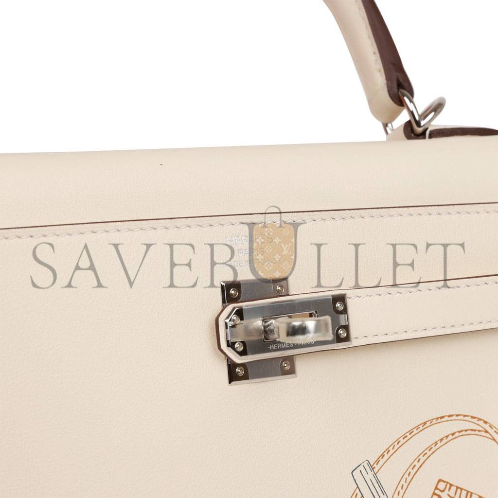 HERMES KELLY RETOURNE 25 IN & OUT NATA SWIFT PALLADIUM HARDWARE HANDMADE(25*17*7cm) HERMES KELLY RETOURNE 25 IN & OUT NATA SWIFT PALLADIUM HARDWARE HANDMADE(25*17*7cm)