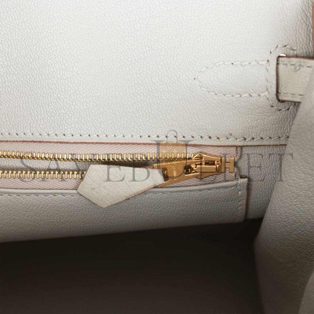 HERMES BIRKIN 25 GRIS PERLE OSTRICH GOLD HARDWARE HANDMADE (25cm) HERMES BIRKIN 25 GRIS PERLE OSTRICH GOLD HARDWARE HANDMADE (25cm)