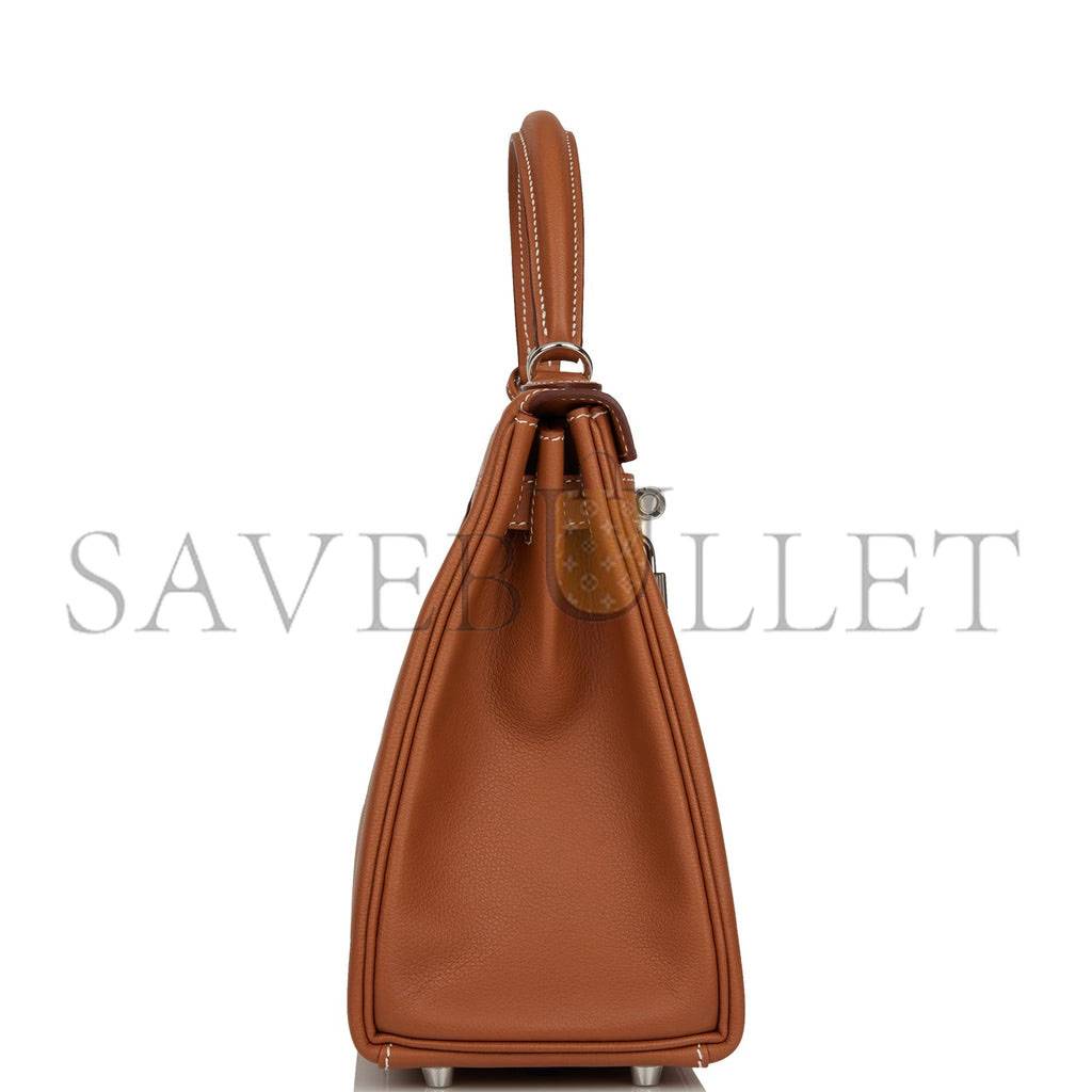 HERMES KELLY RETOURNE 28 GOLD EVERCOLOR PALLADIUM HARDWARE (28*22*10cm) HERMES KELLY RETOURNE 28 GOLD EVERCOLOR PALLADIUM HARDWARE (28*22*10cm)
