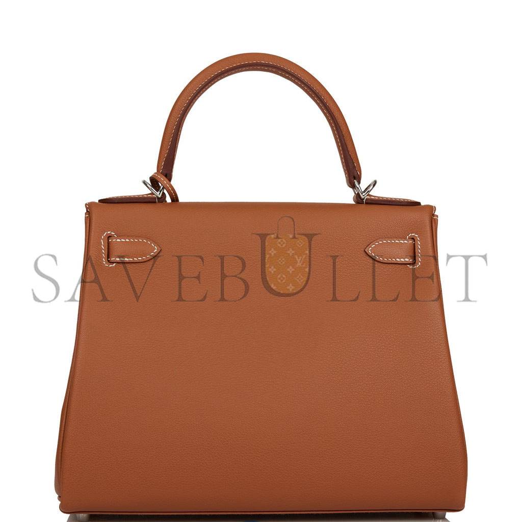 HERMES KELLY RETOURNE 28 GOLD EVERCOLOR PALLADIUM HARDWARE (28*22*10cm) HERMES KELLY RETOURNE 28 GOLD EVERCOLOR PALLADIUM HARDWARE (28*22*10cm)
