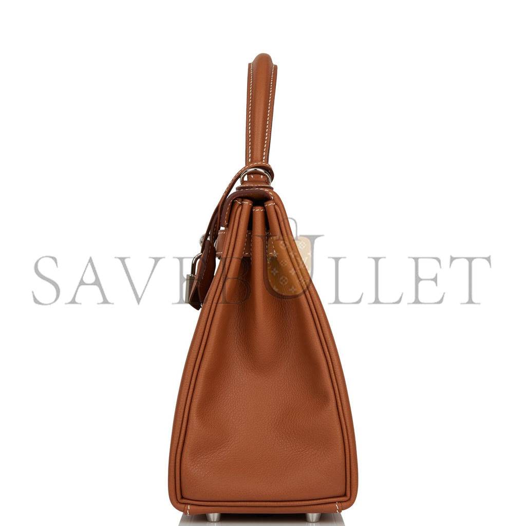HERMES KELLY RETOURNE 28 GOLD EVERCOLOR PALLADIUM HARDWARE (28*22*10cm) HERMES KELLY RETOURNE 28 GOLD EVERCOLOR PALLADIUM HARDWARE (28*22*10cm)