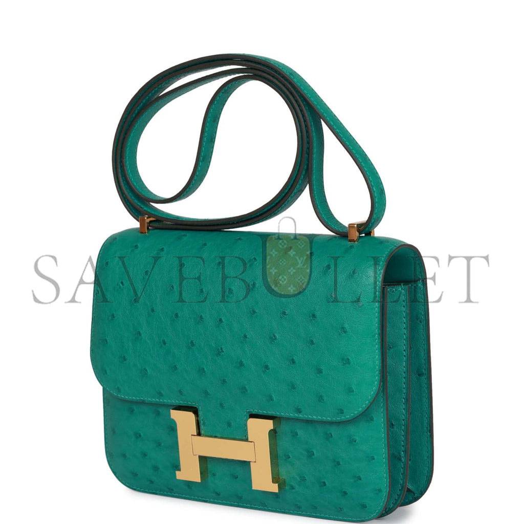 HERMES CONSTANCE 18 VERT VERONE OSTRICH GOLD HARDWARE 39873610481758 (18cm) HERMES CONSTANCE 18 VERT VERONE OSTRICH GOLD HARDWARE 39873610481758 (18cm)