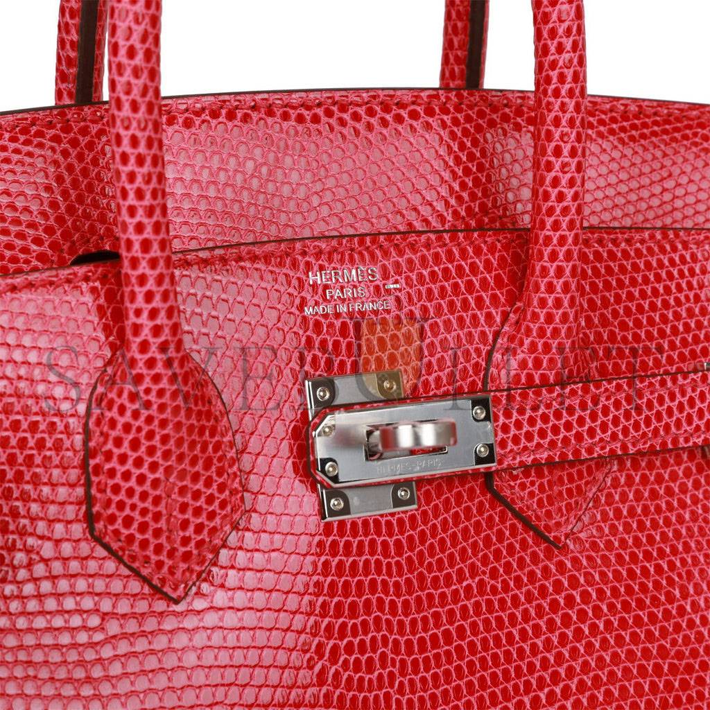 HERMES BIRKIN 25 ROSE EXTREME LIZARD PALLADIUM HARDWARE (25*19*12cm) HERMES BIRKIN 25 ROSE EXTREME LIZARD PALLADIUM HARDWARE (25*19*12cm)