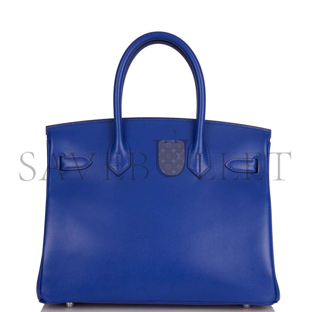 HERMES BIRKIN 30 BLEU ELECTRIC TADELAKT PALLADIUM HARDWARE (30cm) HERMES BIRKIN 30 BLEU ELECTRIC TADELAKT PALLADIUM HARDWARE (30cm)