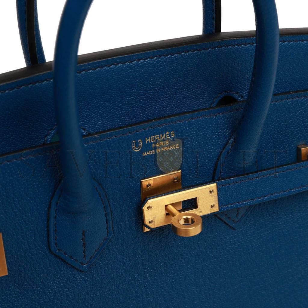 HERMES SPECIAL ORDER (HSS) BIRKIN 25 BLEU SAPHIR AND VERT VERTIGO CHEVRE BRUSHED GOLD HARDWARE HANDMADE (25.cm) HERMES SPECIAL ORDER (HSS) BIRKIN 25 BLEU SAPHIR AND VERT VERTIGO CHEVRE BRUSHED GOLD HARDWARE HANDMADE (25.cm)