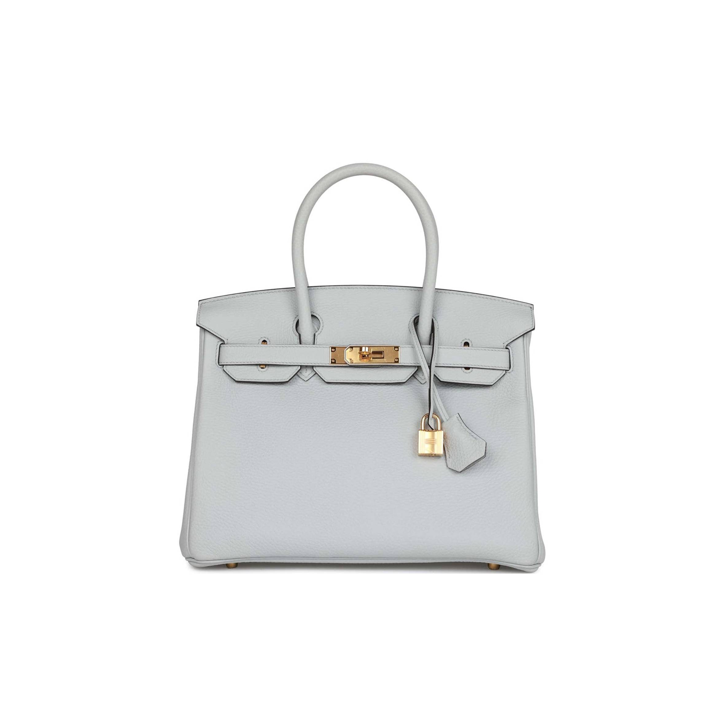 HERMES BIRKIN 30 BLEU PALE CLEMENCE GOLD HARDWARE (30cm) HERMES BIRKIN 30 BLEU PALE CLEMENCE GOLD HARDWARE (30cm)