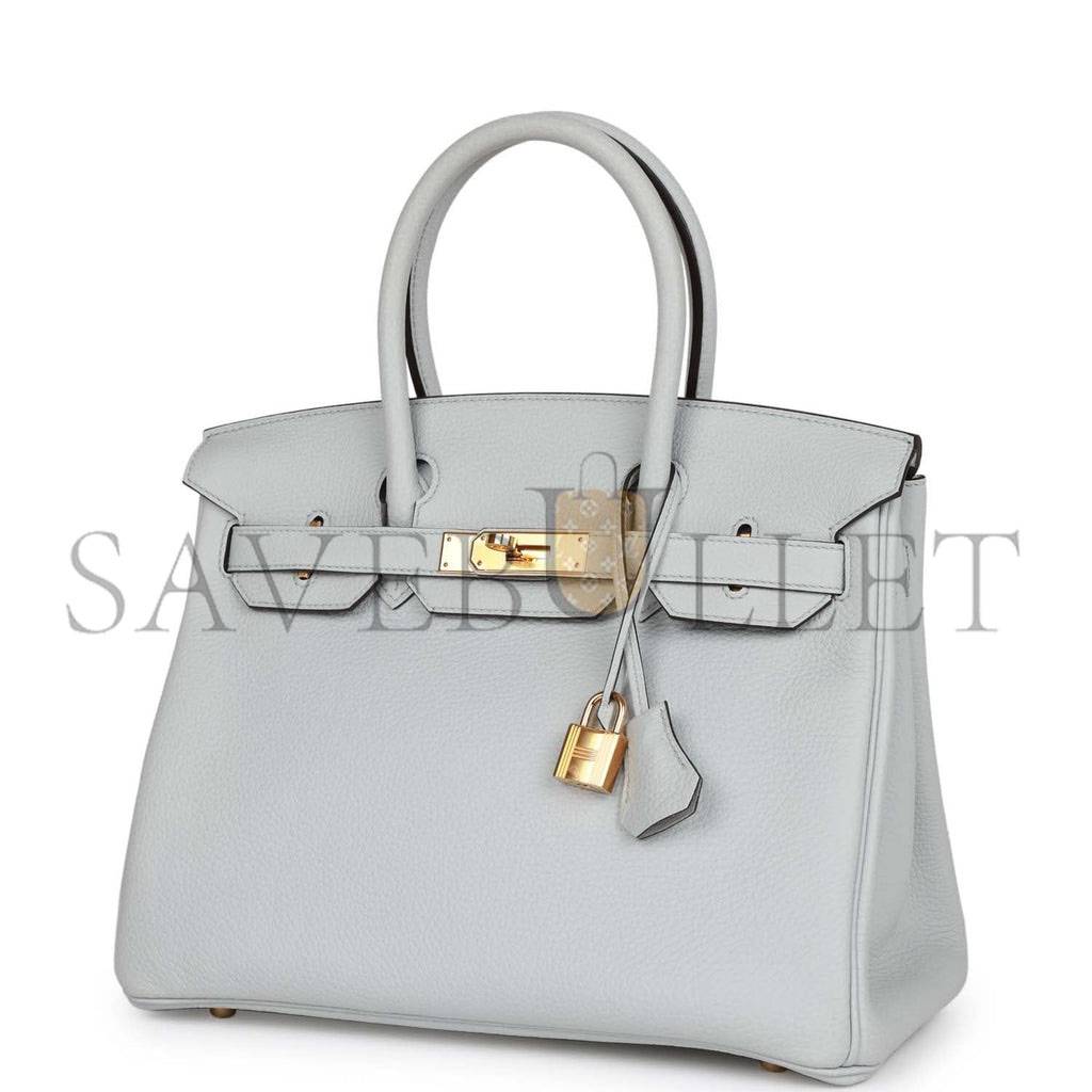 HERMES BIRKIN 30 BLEU PALE CLEMENCE GOLD HARDWARE (30cm) HERMES BIRKIN 30 BLEU PALE CLEMENCE GOLD HARDWARE (30cm)