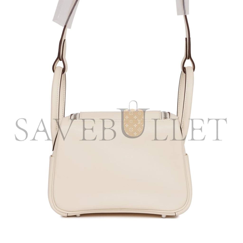 HERMES MINI LINDY NATA VERSO SWIFT PALLADIUM HARDWARE (19*12.5*9) HERMES MINI LINDY NATA VERSO SWIFT PALLADIUM HARDWARE (19*12.5*9)