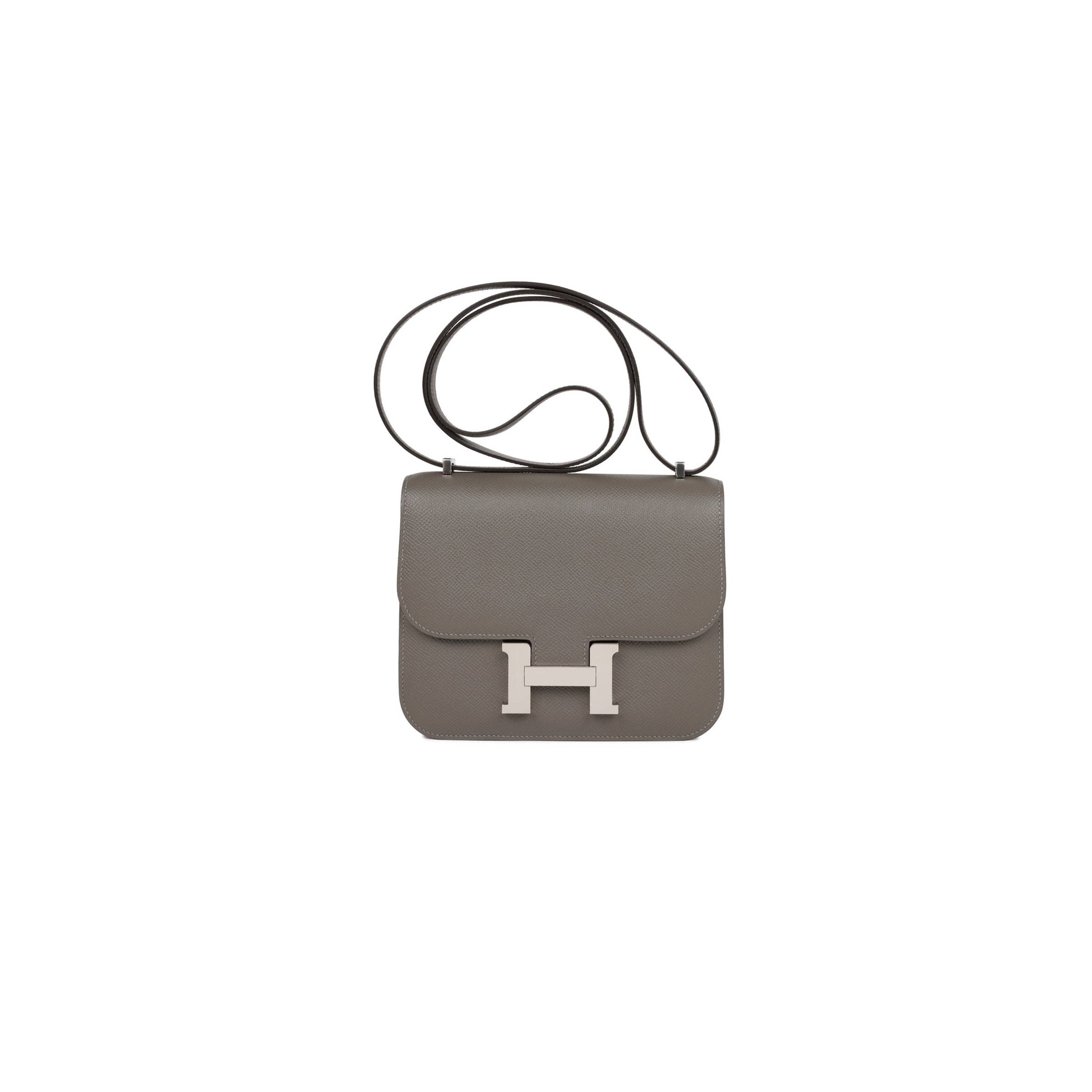 HERMES CONSTANCE 18 GRIS MEYER EPSOM PALLADIUM HARDWARE (18cm) HERMES CONSTANCE 18 GRIS MEYER EPSOM PALLADIUM HARDWARE (18cm)
