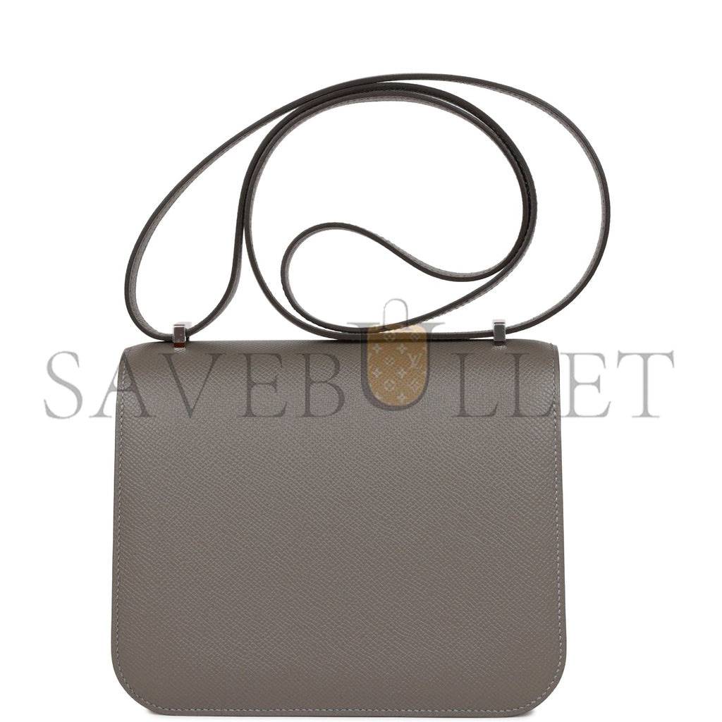 HERMES CONSTANCE 18 GRIS MEYER EPSOM PALLADIUM HARDWARE (18cm) HERMES CONSTANCE 18 GRIS MEYER EPSOM PALLADIUM HARDWARE (18cm)