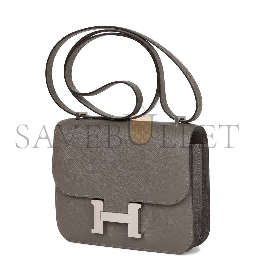 HERMES CONSTANCE 18 GRIS MEYER EPSOM PALLADIUM HARDWARE (18cm) HERMES CONSTANCE 18 GRIS MEYER EPSOM PALLADIUM HARDWARE (18cm)
