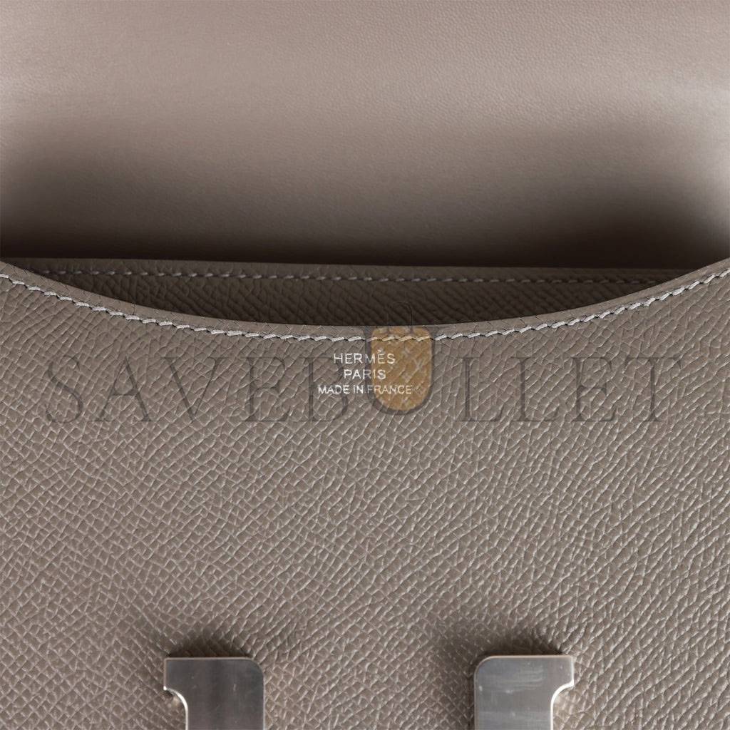 HERMES CONSTANCE 18 GRIS MEYER EPSOM PALLADIUM HARDWARE (18cm) HERMES CONSTANCE 18 GRIS MEYER EPSOM PALLADIUM HARDWARE (18cm)