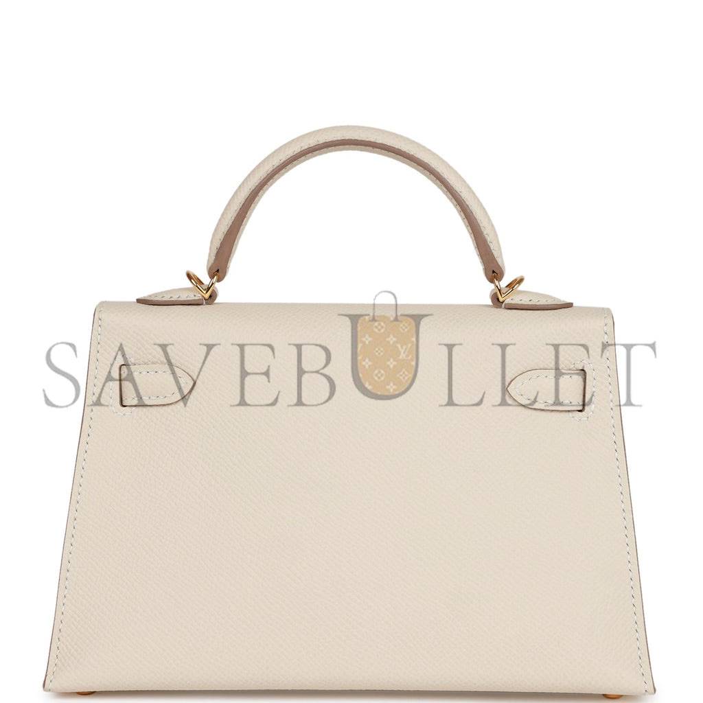 HERMES MINI KELLY SELLIER 20 CRAIE EPSOM GOLD HARDWARE (19*12*5.5cm) HERMES MINI KELLY SELLIER 20 CRAIE EPSOM GOLD HARDWARE (19*12*5.5cm)