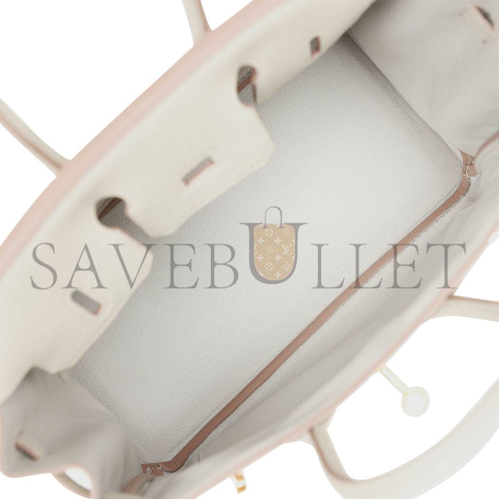 HERMES BIRKIN 25 GRIS PERLE TOGO GOLD HARDWARE HANDMADE (25*19*12cm) HERMES BIRKIN 25 GRIS PERLE TOGO GOLD HARDWARE HANDMADE (25*19*12cm)