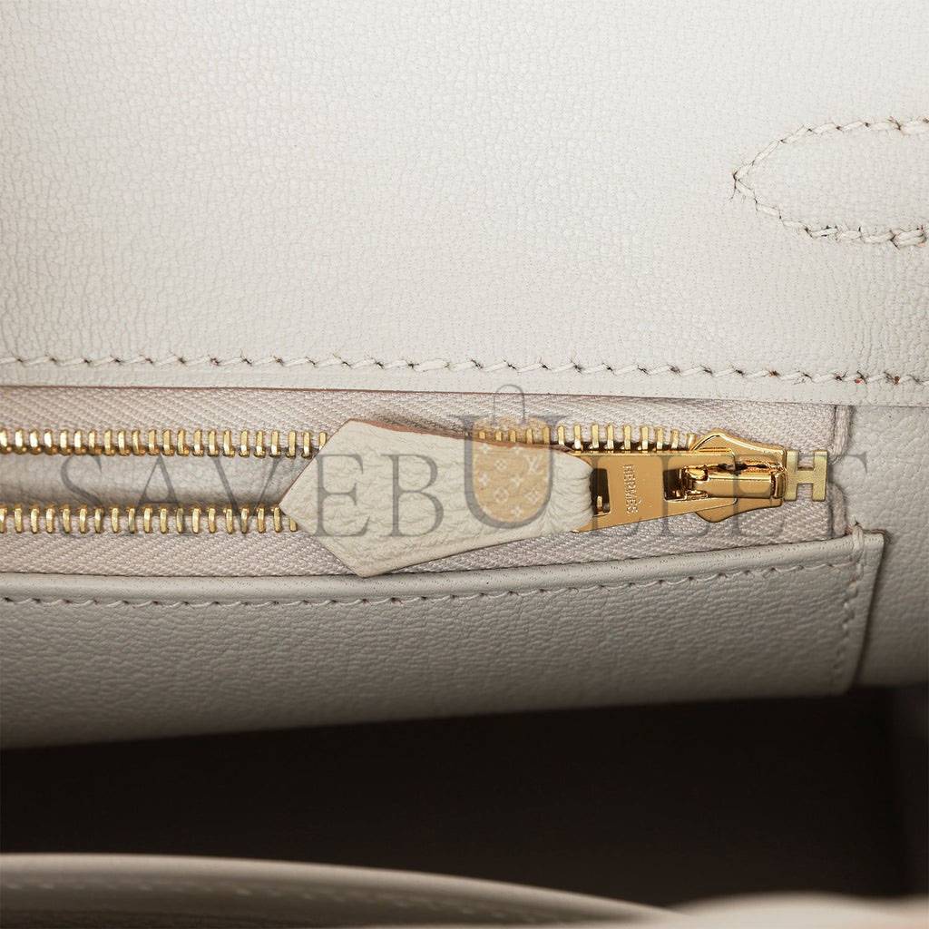 HERMES BIRKIN 25 GRIS PERLE TOGO GOLD HARDWARE HANDMADE (25*19*12cm) HERMES BIRKIN 25 GRIS PERLE TOGO GOLD HARDWARE HANDMADE (25*19*12cm)