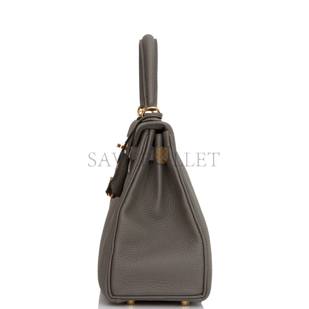 HERMES KELLY RETOURNE 25 ETAIN TOGO GOLD HARDWARE HANDMADE (25*17*7cm) HERMES KELLY RETOURNE 25 ETAIN TOGO GOLD HARDWARE HANDMADE (25*17*7cm)