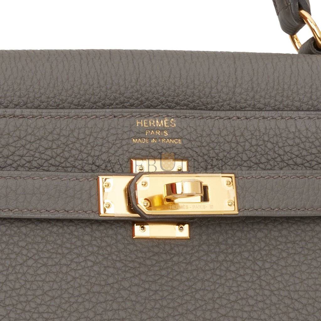 HERMES KELLY RETOURNE 25 ETAIN TOGO GOLD HARDWARE HANDMADE (25*17*7cm) HERMES KELLY RETOURNE 25 ETAIN TOGO GOLD HARDWARE HANDMADE (25*17*7cm)