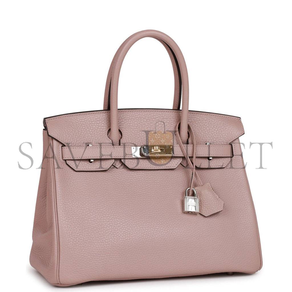 HERMES BIRKIN 30 GLYCINE CLEMENCE PALLADIUM HARDWARE (30cm) HERMES BIRKIN 30 GLYCINE CLEMENCE PALLADIUM HARDWARE (30cm)
