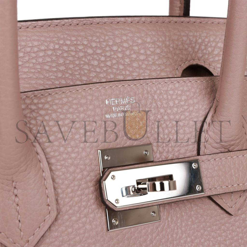 HERMES BIRKIN 30 GLYCINE CLEMENCE PALLADIUM HARDWARE (30cm) HERMES BIRKIN 30 GLYCINE CLEMENCE PALLADIUM HARDWARE (30cm)
