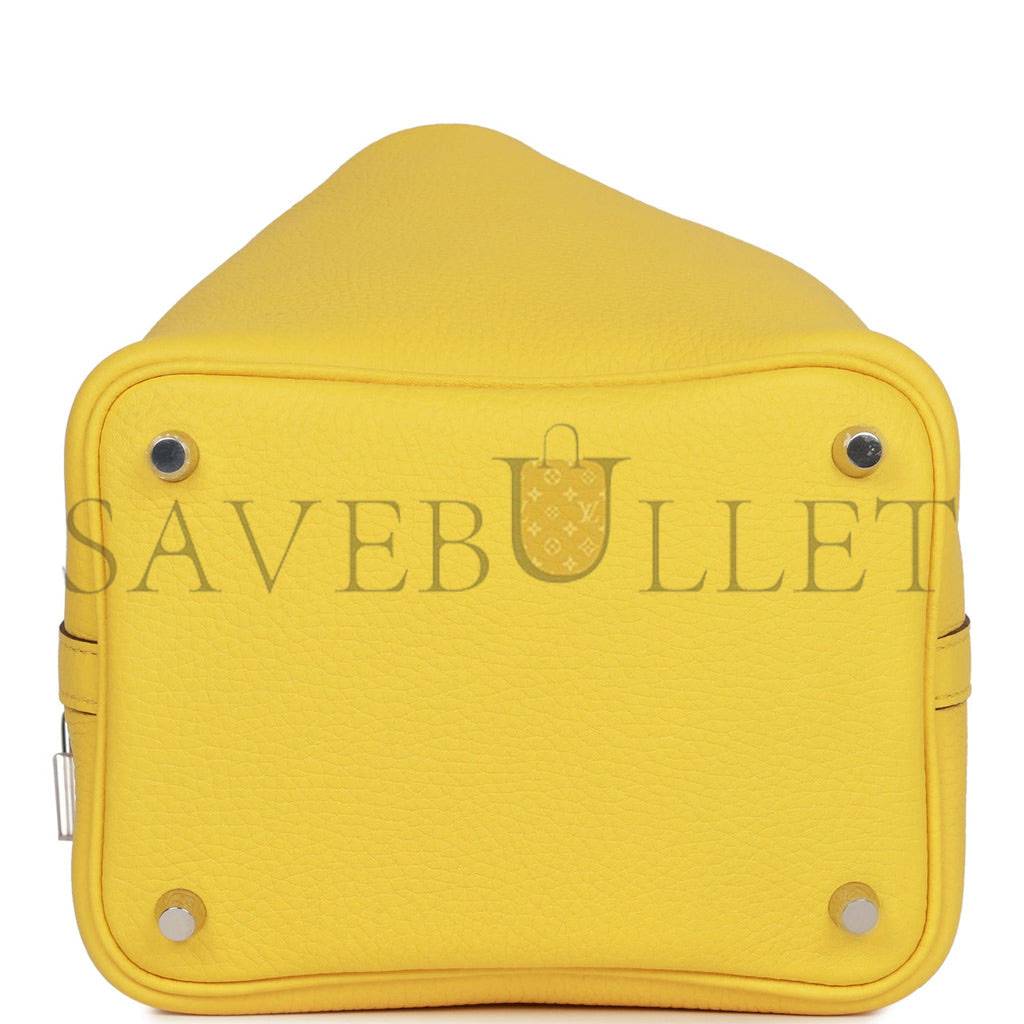 HERMES PICOTIN LOCK 18 JAUNE DE NAPLES CLEMENCE PALLADIUM HARDWARE (18*13*18cm) HERMES PICOTIN LOCK 18 JAUNE DE NAPLES CLEMENCE PALLADIUM HARDWARE (18*13*18cm)