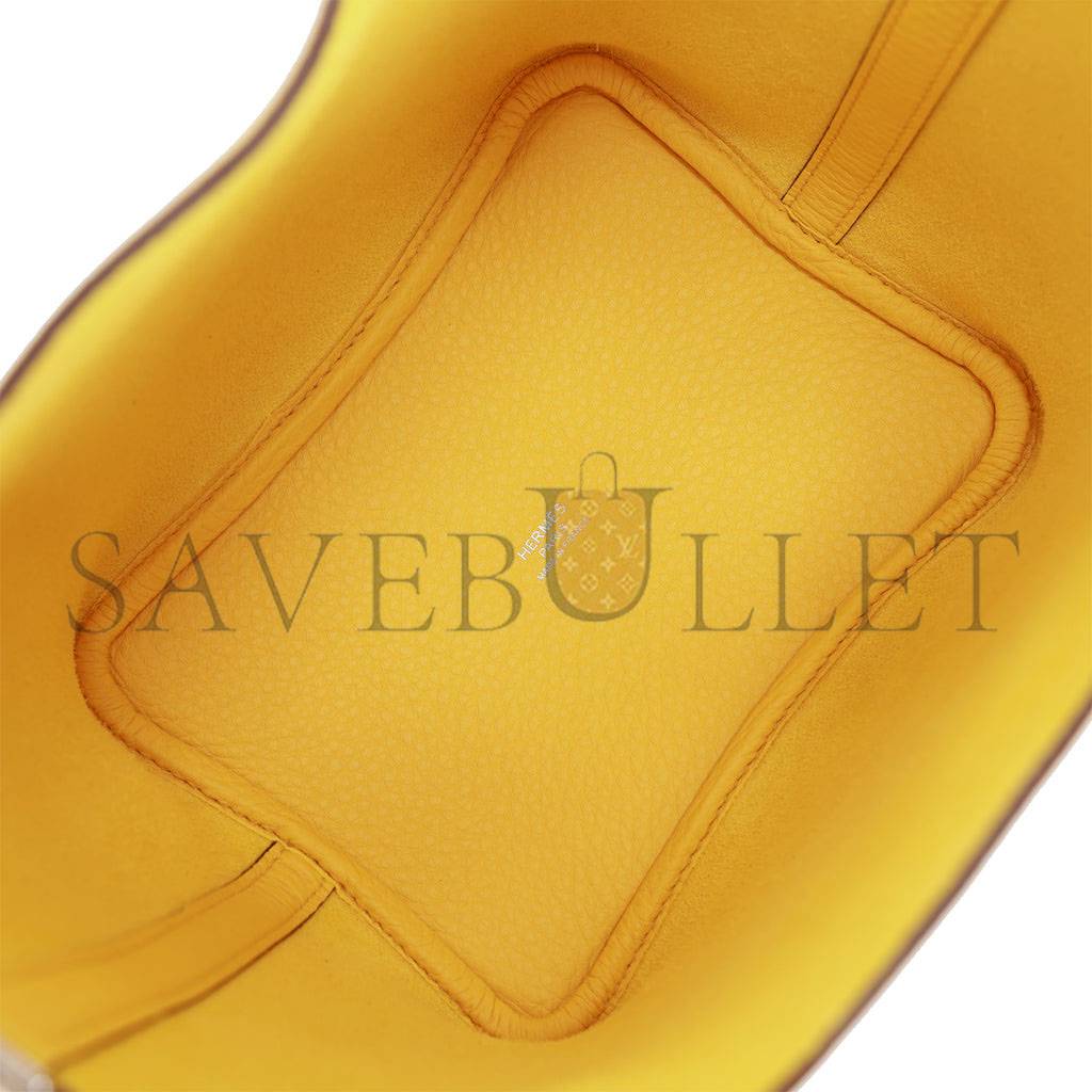 HERMES PICOTIN LOCK 18 JAUNE DE NAPLES CLEMENCE PALLADIUM HARDWARE (18*13*18cm) HERMES PICOTIN LOCK 18 JAUNE DE NAPLES CLEMENCE PALLADIUM HARDWARE (18*13*18cm)