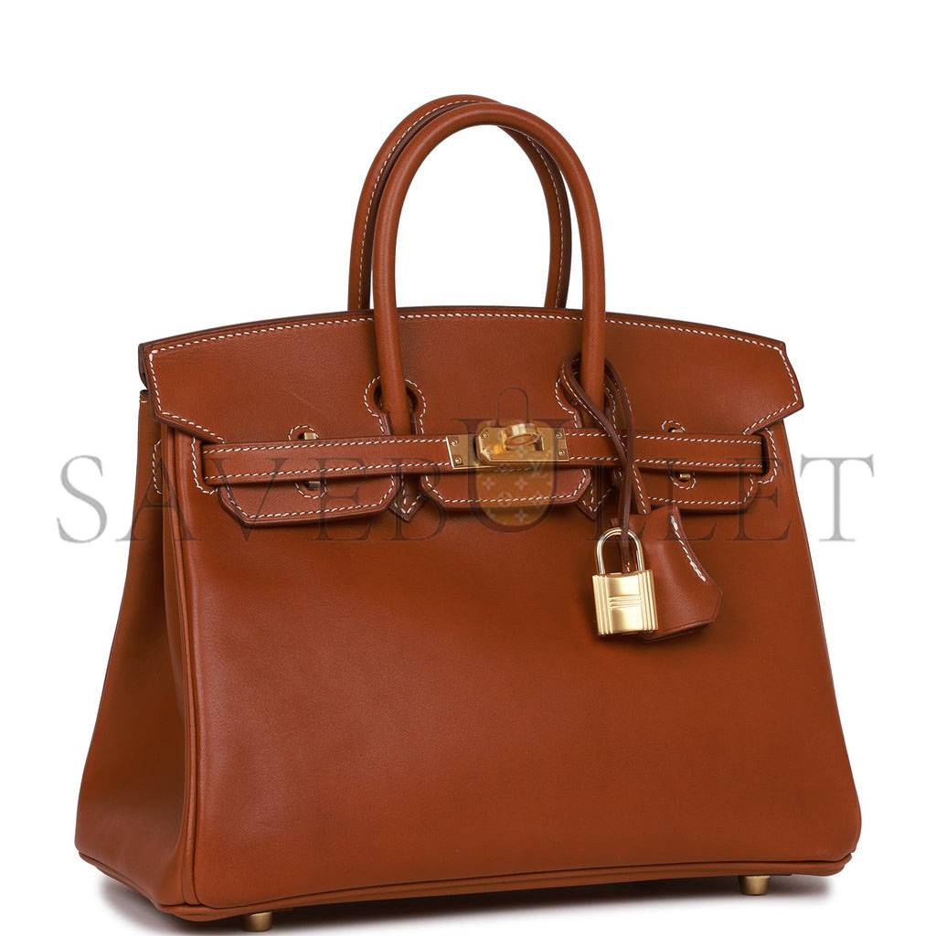 HERMES BIRKIN 25 FAUVE BARENIA GOLD HARDWARE HANDMADE (25cm) HERMES BIRKIN 25 FAUVE BARENIA GOLD HARDWARE HANDMADE (25cm)