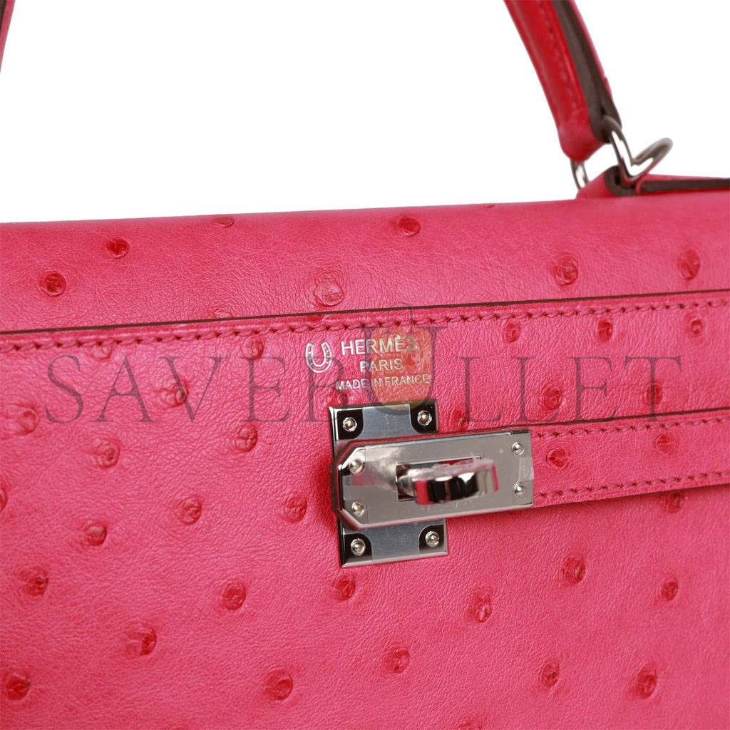 HERMES SPECIAL ORDER (HSS) KELLY SELLIER 25 ROSE TYRIEN VERSO OSTRICH PALLADIUM HARDWARE HANDMADE (25*17*7cm) HERMES SPECIAL ORDER (HSS) KELLY SELLIER 25 ROSE TYRIEN VERSO OSTRICH PALLADIUM HARDWARE HANDMADE (25*17*7cm)