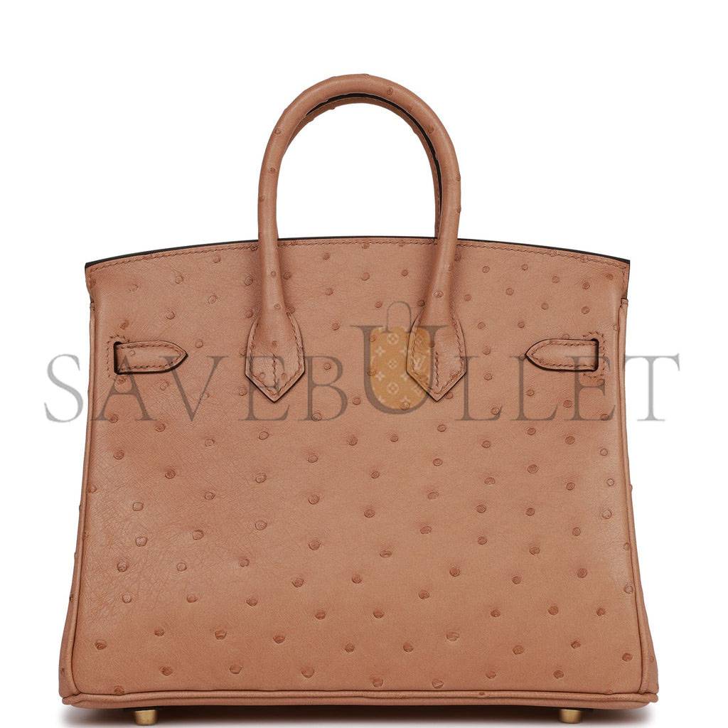 HERMES BIRKIN 25 CHAI OSTRICH GOLD HARDWARE (25cm) HERMES BIRKIN 25 CHAI OSTRICH GOLD HARDWARE (25cm)
